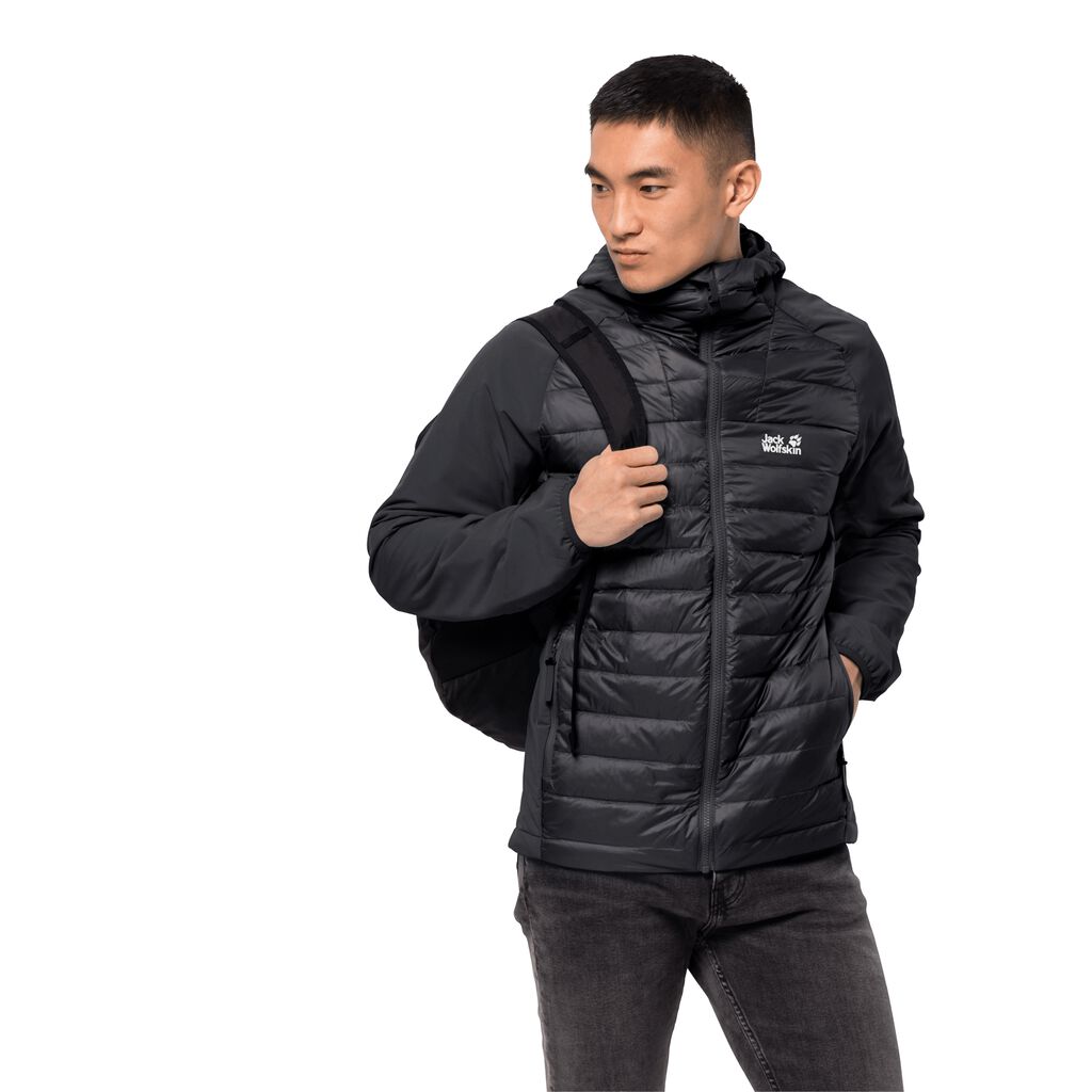 Jack Wolfskin JWP HYBRID Férfi Szigetelt Kabát Fekete - UWICQH-071